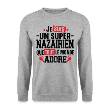 Nazairien Saint Nazaire Ville Ouest France Homme - Sweat-shirt Unisexe - gris chiné - Devant - Alina (178cm) & Michal (187cm)