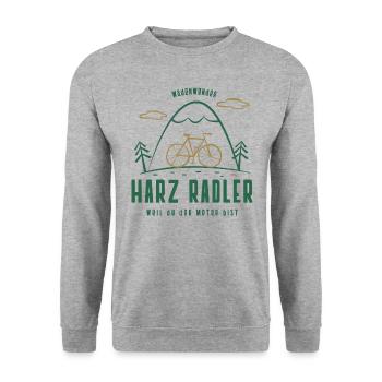 Südharz Merch - Harz-Radler - Unisex Pullover - Weißgrau meliert - Vorne - Alina (178cm) & Michal (187cm)