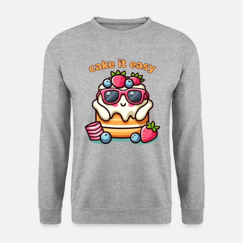 Cake it Easy - Unisex Pullover - Weißgrau meliert