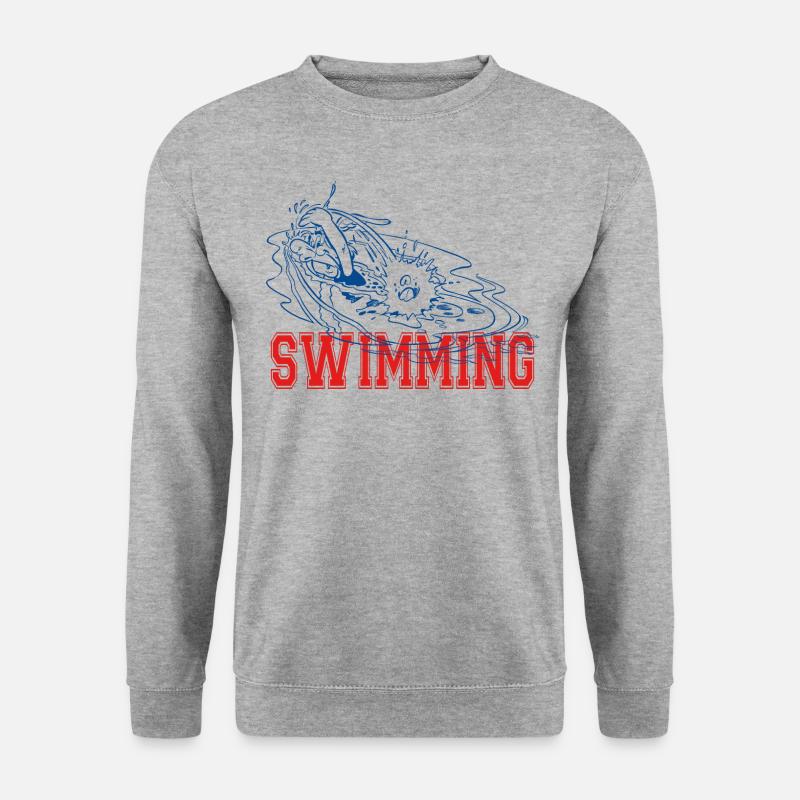 Asterix & Obelix Asterix Schwimmen Design - Unisex Pullover - Weißgrau meliert