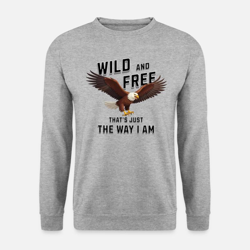 Wild and Free Eagle - Unisex Sweatshirt - salt & pepper