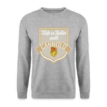 Sizilien, Sicilia, Sicily, Italien Insel - Unisex Pullover - Weißgrau meliert - Vorne - Alina (178cm) & Michal (187cm)