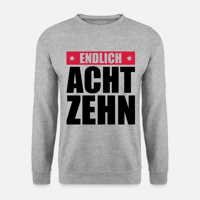 endlich 18 jahre - Unisex Pullover - Weißgrau meliert