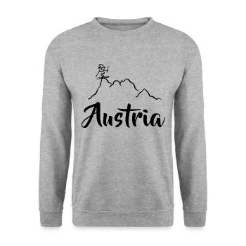 Skier sur la montagne - Descente - Austria - Sweat-shirt Unisexe - gris chiné - Devant - Alina (178cm) & Michal (187cm)