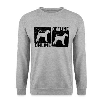 Online Offline - Airedale Terrier Dog Leash - Unisex Sweatshirt - salt & pepper - Front - Alina (178cm) & Michal (187cm)