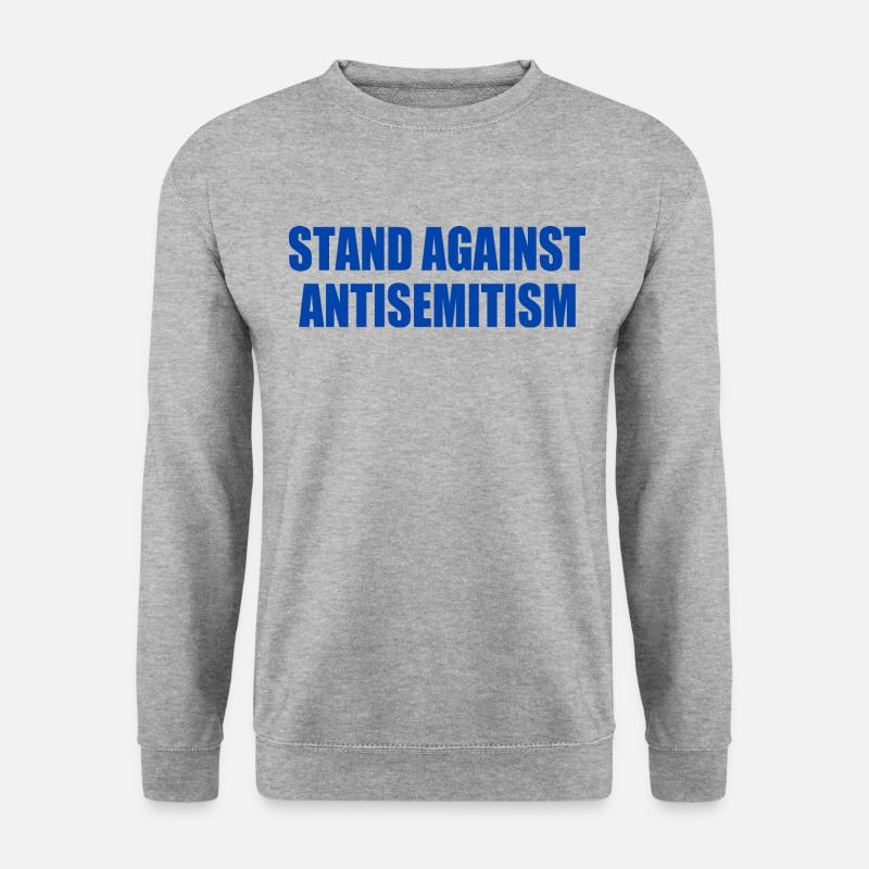 stand against antisemitism - Unisex Pullover - Weißgrau meliert
