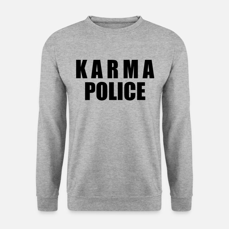 Karma police - Unisex Pullover - Weißgrau meliert