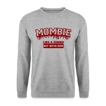 Mombie - Like a Zombie but with Kids - Unisex Pullover - Weißgrau meliert - Vorne - Alina (178cm) & Michal (187cm)