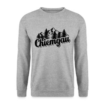 Chiemgau - Wald und Berge Wandern Erholung - Unisex Pullover - Weißgrau meliert - Vorne - Alina (178cm) & Michal (187cm)