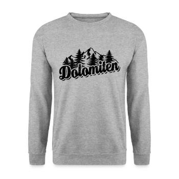 Dolomiten - Wald und Berge Wandern Erholung - Unisex Pullover - Weißgrau meliert - Vorne - Alina (178cm) & Michal (187cm)