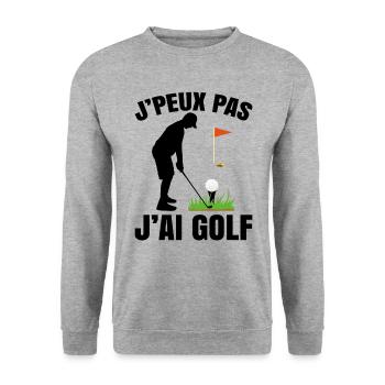 Je Peux Pas J'ai Golf - Sweat-shirt Unisexe - gris chiné - Devant - Alina (178cm) & Michal (187cm)