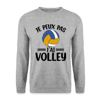 Je Peux Pas J'ai Volley - Sweat-shirt Unisexe - gris chiné - Devant - Alina (178cm) & Michal (187cm)