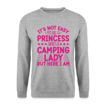 Je Suis Une Princesse Et Une Dame De Camping - Sweat-shirt Unisexe - gris chiné - Devant - Alina (178cm) & Michal (187cm)