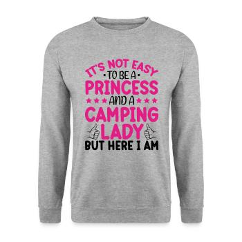 Je Suis Une Princesse Et Une Dame De Camping - Sweat-shirt Unisexe - gris chiné - Devant - Alina (178cm) & Michal (187cm)