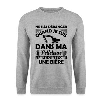 Pelleteuse Et Bière - Sweat-shirt Unisexe - gris chiné - Devant - Alina (178cm) & Michal (187cm)