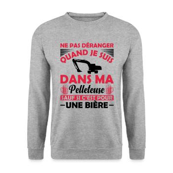 Pelleteuse Et Bière - Sweat-shirt Unisexe - gris chiné - Devant - Alina (178cm) & Michal (187cm)
