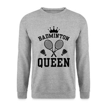 Badminton Queen - The Queen Of Badminton - Unisex Sweatshirt - salt & pepper - Front - Alina (178cm) & Michal (187cm)