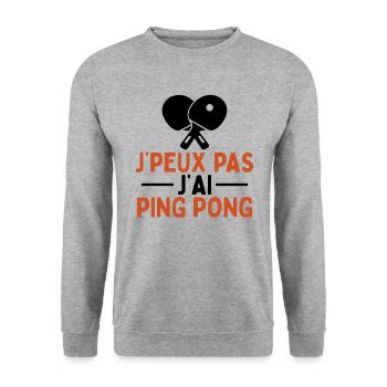 Je Peux Pas J'ai Ping Pong - Sweat-shirt Unisexe - gris chiné - Devant - Alina (178cm) & Michal (187cm)