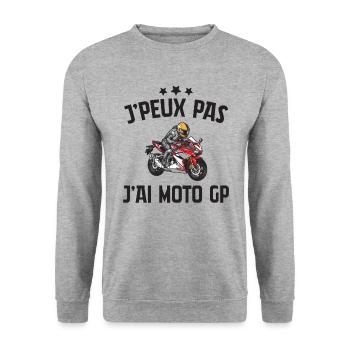 Je Peux Pas J'ai Moto Gp - Sweat-shirt Unisexe - gris chiné - Devant - Alina (178cm) & Michal (187cm)
