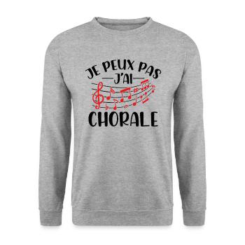 Je Peux Pas J'ai Chorale - Sweat-shirt Unisexe - gris chiné - Devant - Alina (178cm) & Michal (187cm)