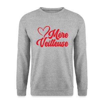 Mère Veilleuse Maman Fête Des Mères Anniversaire - Sweat-shirt Unisexe - gris chiné - Devant - Alina (178cm) & Michal (187cm)