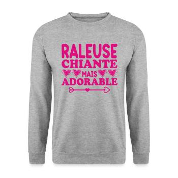 Raleuse Chiante Mais Adorable - Sweat-shirt Unisexe - gris chiné - Devant - Alina (178cm) & Michal (187cm)