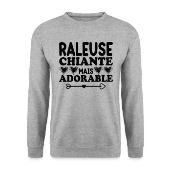 Raleuse Chiante Mais Adorable - Sweat-shirt Unisexe - gris chiné - Devant - Alina (178cm) & Michal (187cm)