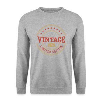 Vintage 1929 Vintage Anniversaire Idée Cadeau 1929 - Sweat-shirt Unisexe - gris chiné - Devant - Alina (178cm) & Michal (187cm)