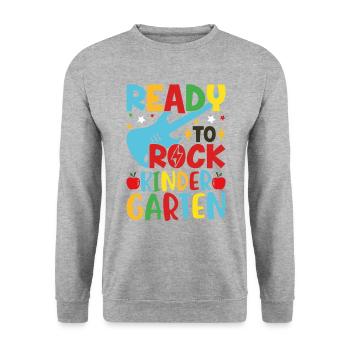 Prêt À Faire Bouger L'école Maternelle - Sweat-shirt Unisexe - gris chiné - Devant - Alina (178cm) & Michal (187cm)