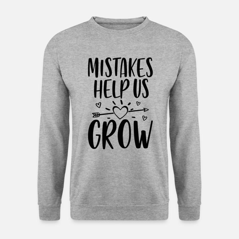 Fehler helfen uns zu wachsen - Unisex Pullover - Weißgrau meliert