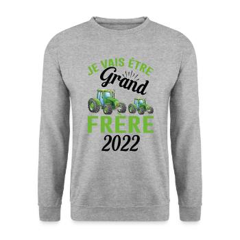Je Vais Être Grand Frère 2022 - Sweat-shirt Unisexe - gris chiné - Devant - Alina (178cm) & Michal (187cm)