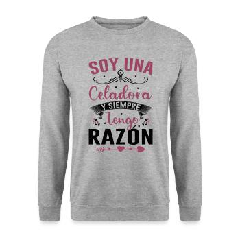 Je Suis Un Directeur Et J'ai Toujours Raison - Sweat-shirt Unisexe - gris chiné - Devant - Alina (178cm) & Michal (187cm)