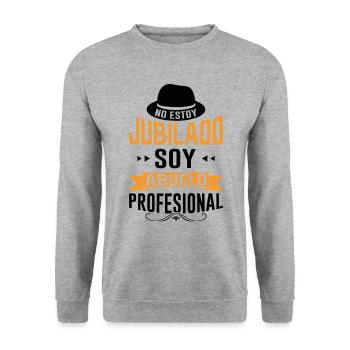 Papi Retraité Je Suis Un Grand-père Professionnel - Sweat-shirt Unisexe - gris chiné - Devant - Alina (178cm) & Michal (187cm)