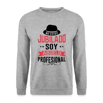Papi Retraité Je Suis Un Grand-père Professionnel - Sweat-shirt Unisexe - gris chiné - Devant - Alina (178cm) & Michal (187cm)