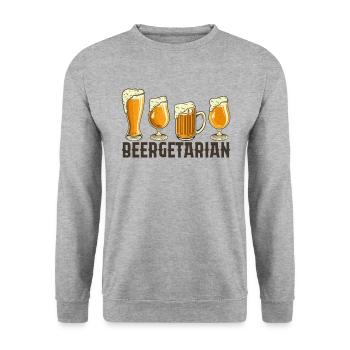 Beergitarian - Unisex Sweatshirt - salt & pepper - Front - Alina (178cm) & Michal (187cm)