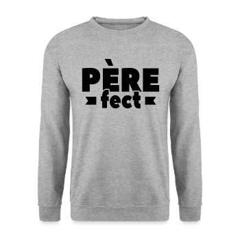 Père-FEC Idée Cadeau D'amour Pour Papa - Sweat-shirt Unisexe - gris chiné - Devant - Alina (178cm) & Michal (187cm)