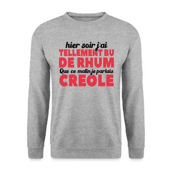 Hier Soir J'ai Tellement Bu De Rhum - Sweat-shirt Unisexe - gris chiné - Devant - Alina (178cm) & Michal (187cm)