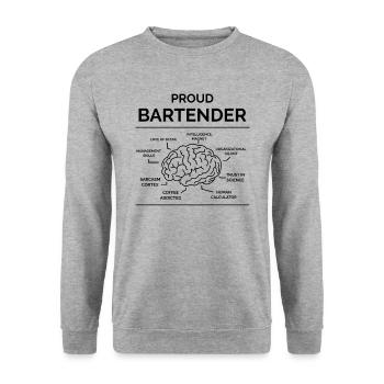 Barkeeper - Unisex Pullover - Weißgrau meliert - Vorne - Alina (178cm) & Michal (187cm)