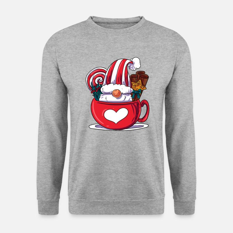 Weihnachtswichtel Wichtel - Unisex Pullover - Weißgrau meliert