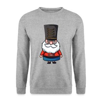 Nussknacker - Unisex Pullover - Weißgrau meliert - Vorne - Alina (178cm) & Michal (187cm)