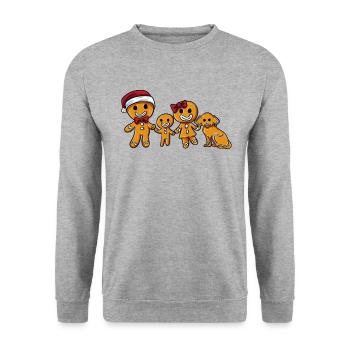 Famille Gingerbread - Sweat-shirt Unisexe - gris chiné - Devant - Alina (178cm) & Michal (187cm)
