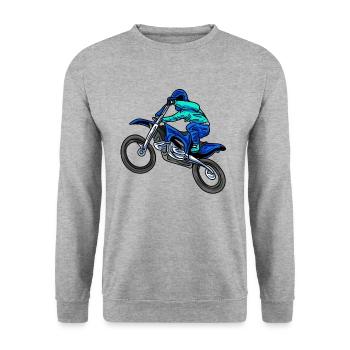 Motorcross Stuntman - Unisex Pullover - Weißgrau meliert - Vorne - Alina (178cm) & Michal (187cm)