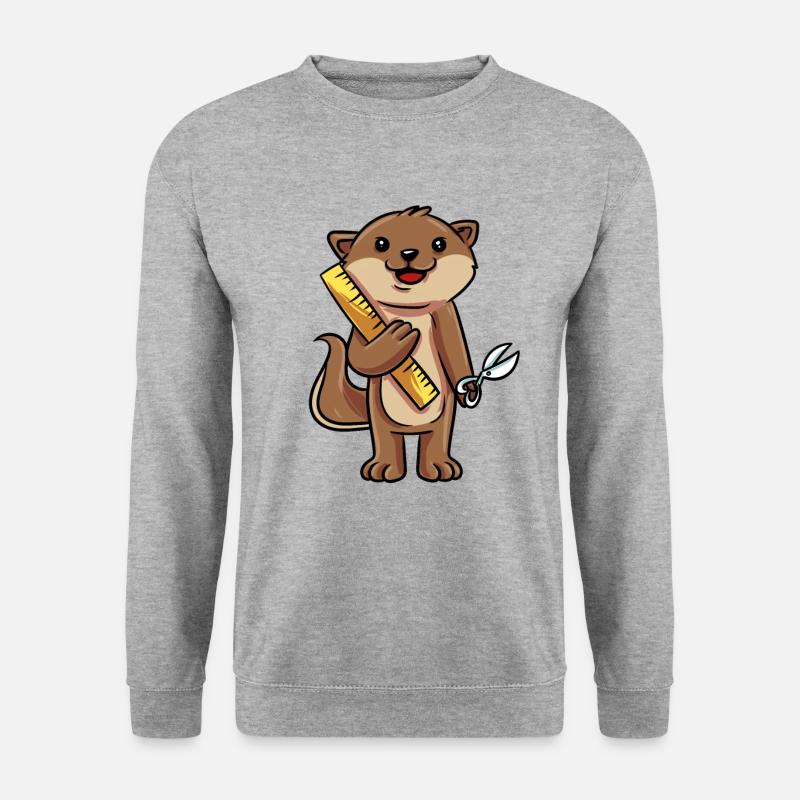 Otter Schule - Unisex Pullover - Weißgrau meliert