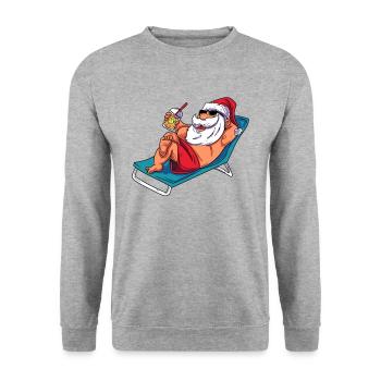 Beach Santa Claus - Unisex Sweatshirt - salt & pepper - Front - Alina (178cm) & Michal (187cm)
