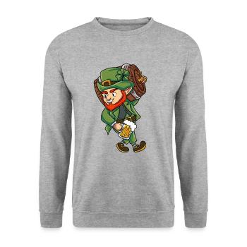 Grüner Kobold - Unisex Pullover - Weißgrau meliert - Vorne - Alina (178cm) & Michal (187cm)
