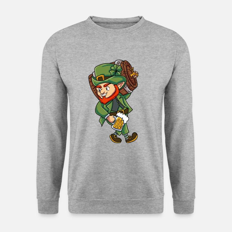 Grüner Kobold - Unisex Pullover - Weißgrau meliert