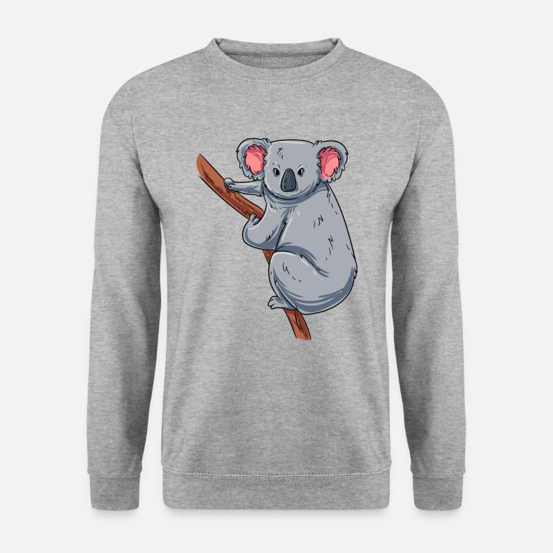 Kletternder Koala - Unisex Pullover - Weißgrau meliert