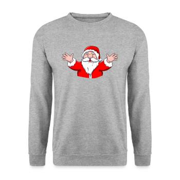 Santa Claus Xmas - Unisex Sweatshirt - salt & pepper - Front - Alina (178cm) & Michal (187cm)