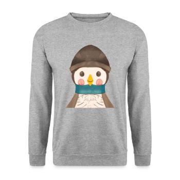 Pingouin - Sweat-shirt Unisexe - gris chiné - Devant - Alina (178cm) & Michal (187cm)