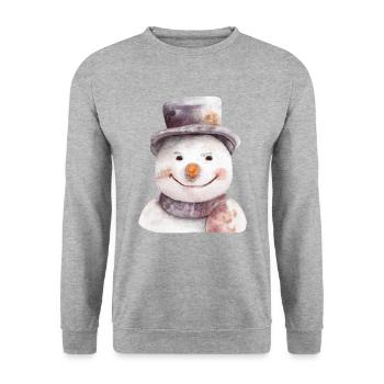 Snowman - Unisex Sweatshirt - salt & pepper - Front - Alina (178cm) & Michal (187cm)